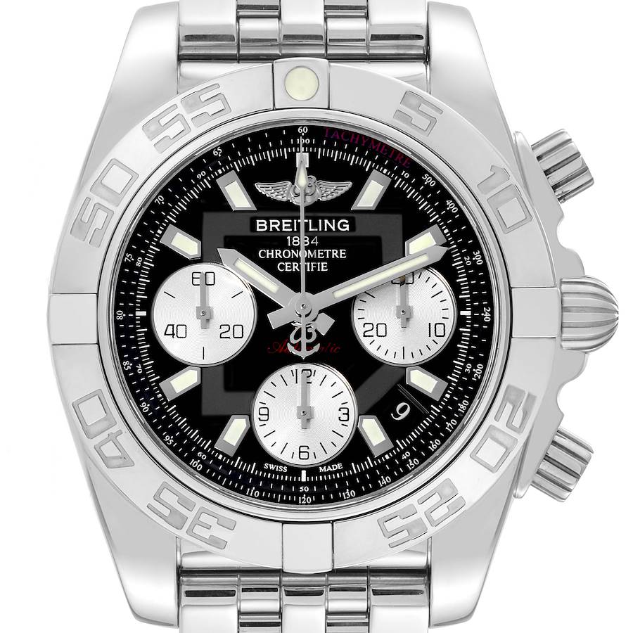 Breitling Chronomat Evolution 41 Black Dial Steel Mens Watch AB0140