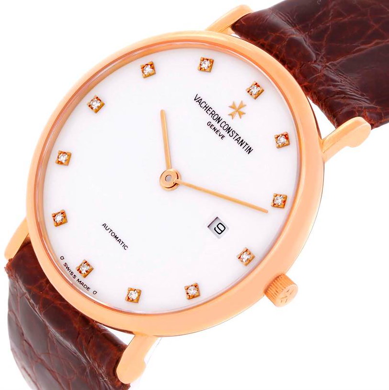 Vacheron Constantin Patrimony 18K Rose Gold Diamond Watch 39005