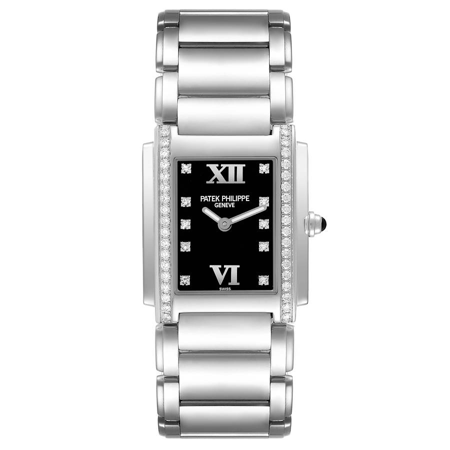 Patek Philippe Twenty-4 Black Diamond Dial Steel Ladies Watch 4910