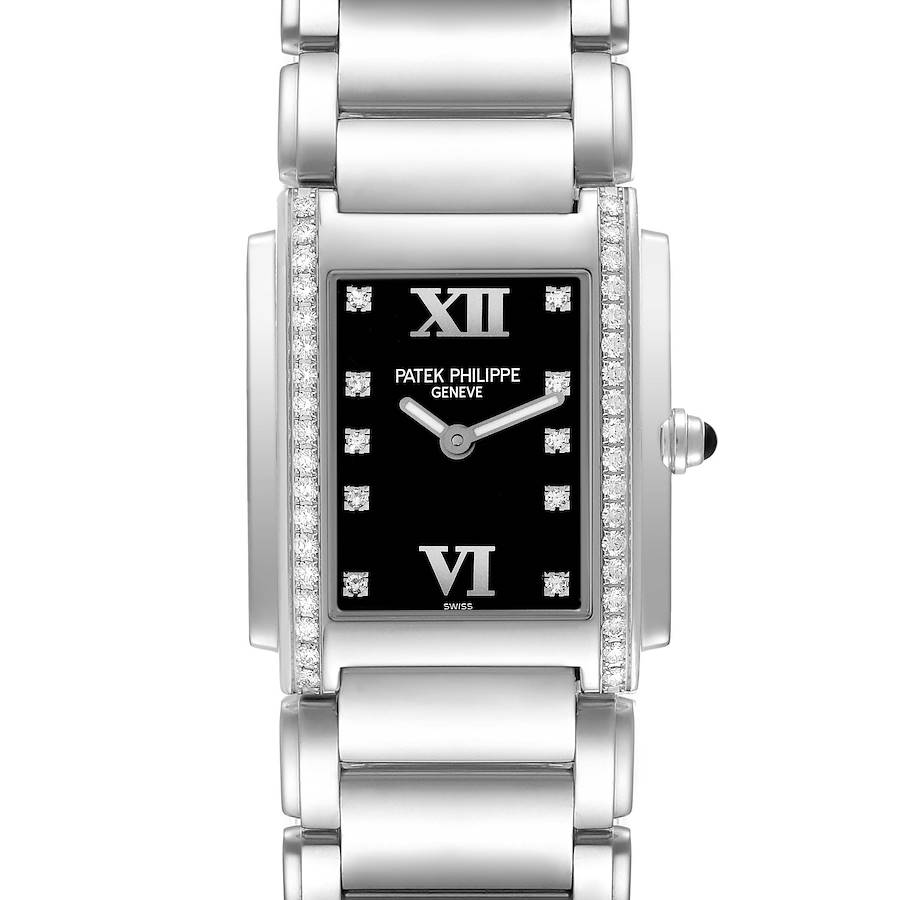 Patek Philippe Twenty-4 Black Diamond Dial Steel Ladies Watch 4910
