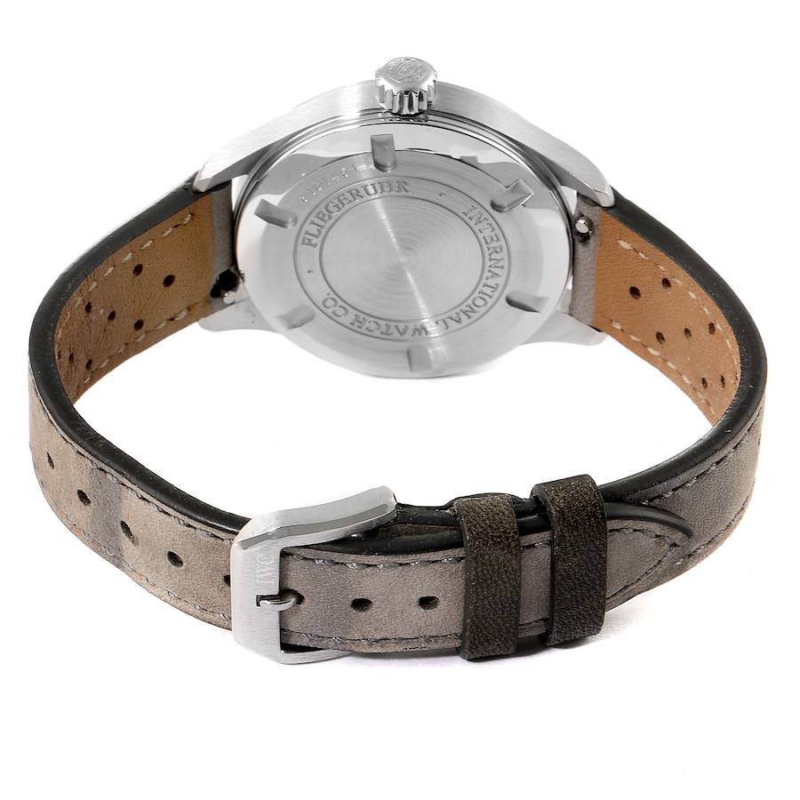 IWC Pilot 34mm Midsize Black Dial Grey Strap Steel Unisex Watch IW325601