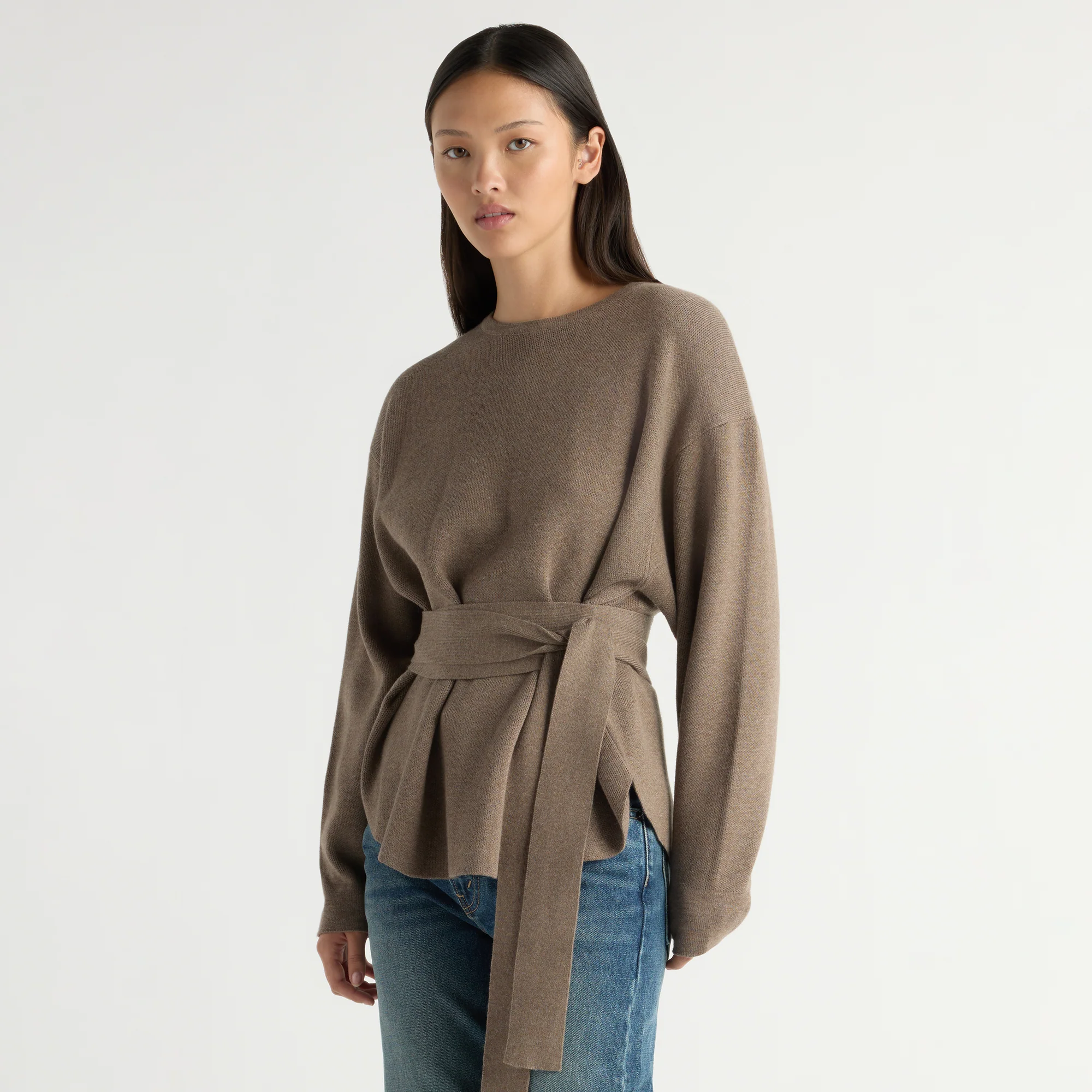 Nara Tie-Front Knit Sweater