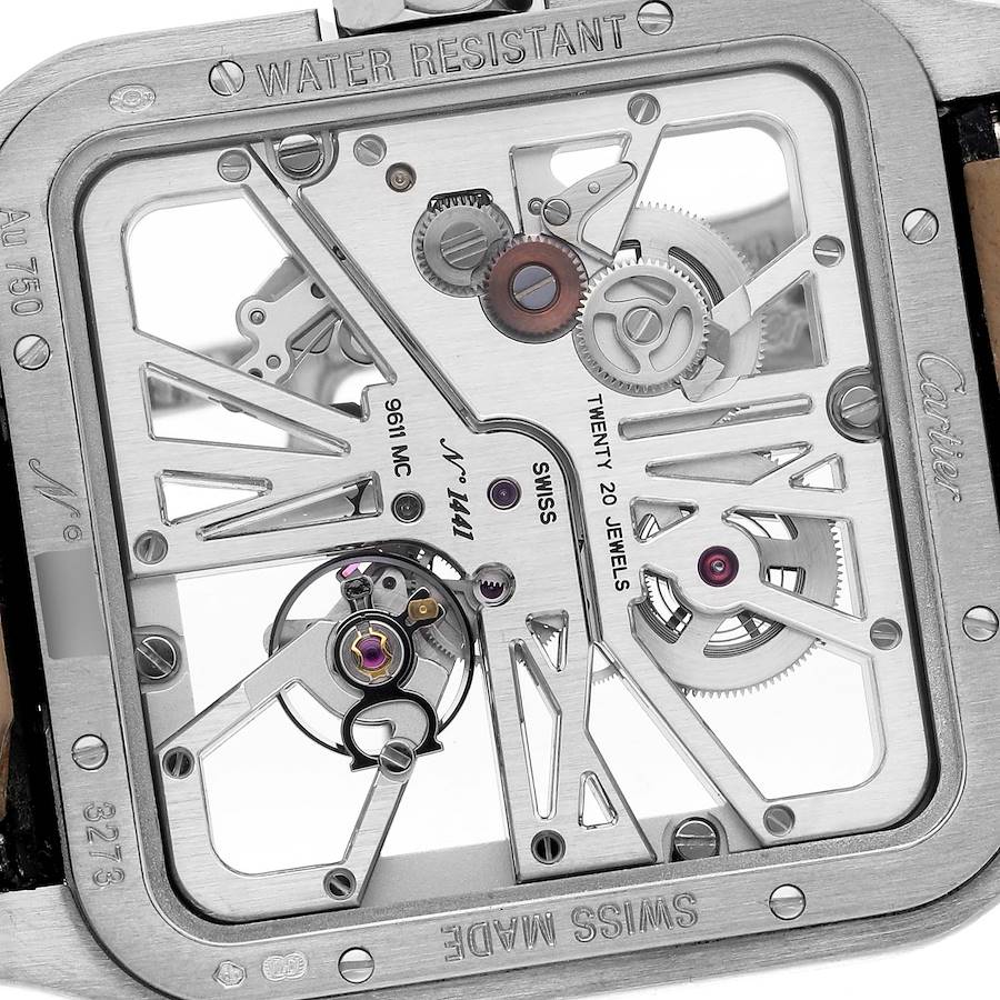 Cartier Santos Dumont Skeleton Dial White Gold Watch W2020033