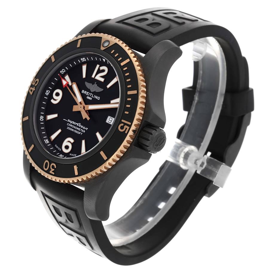 Breitling Superocean II Black Steel Rose Gold Mens Watch U17368