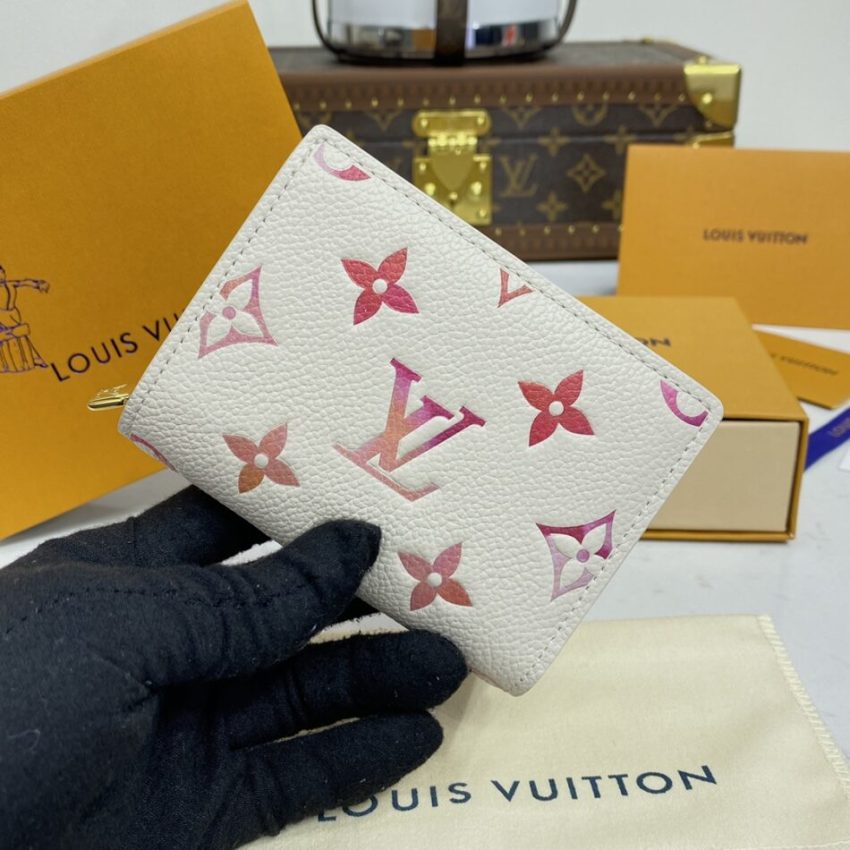 Louis Vuitton Zipper Coin Purse White&Pink