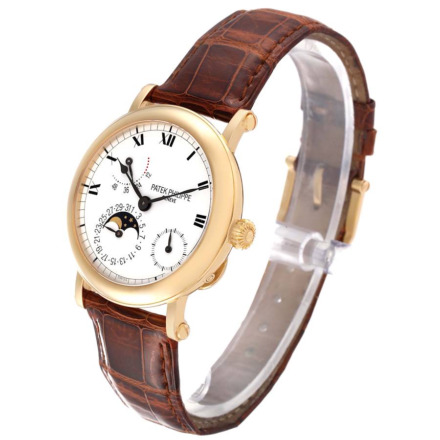 Patek Philippe Complications Power Reserve Moonphase Yellow Gold Mens Watch 5054