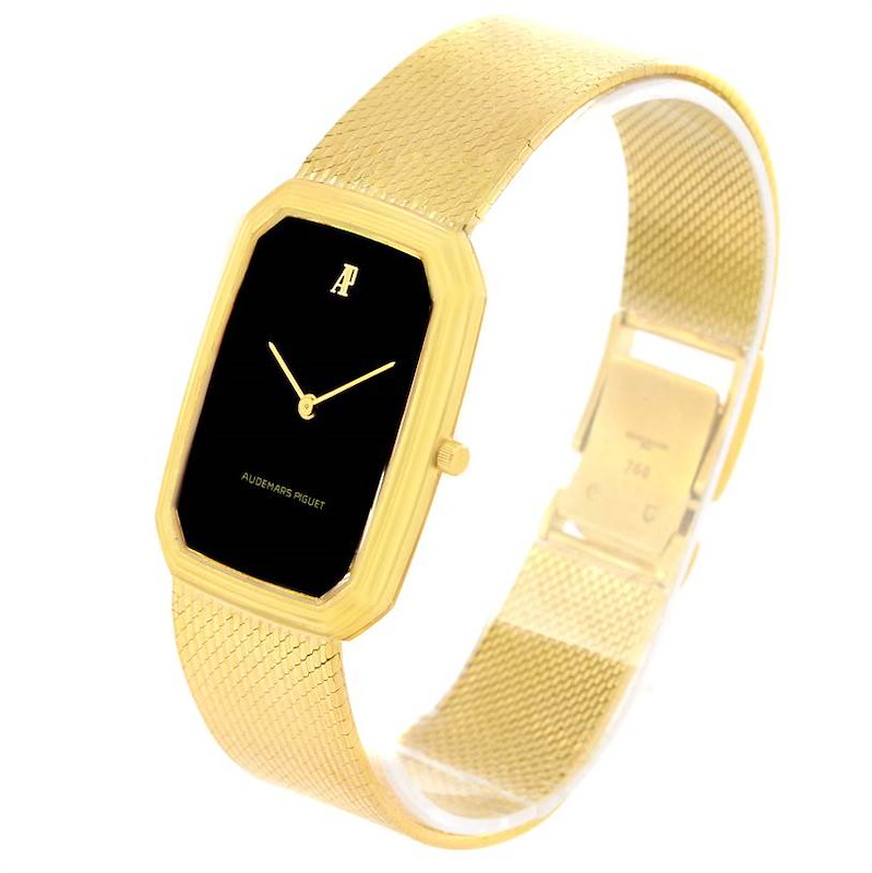 Audemars Piguet 18K Yellow Gold Black Dial Manual Winding Watch 4013
