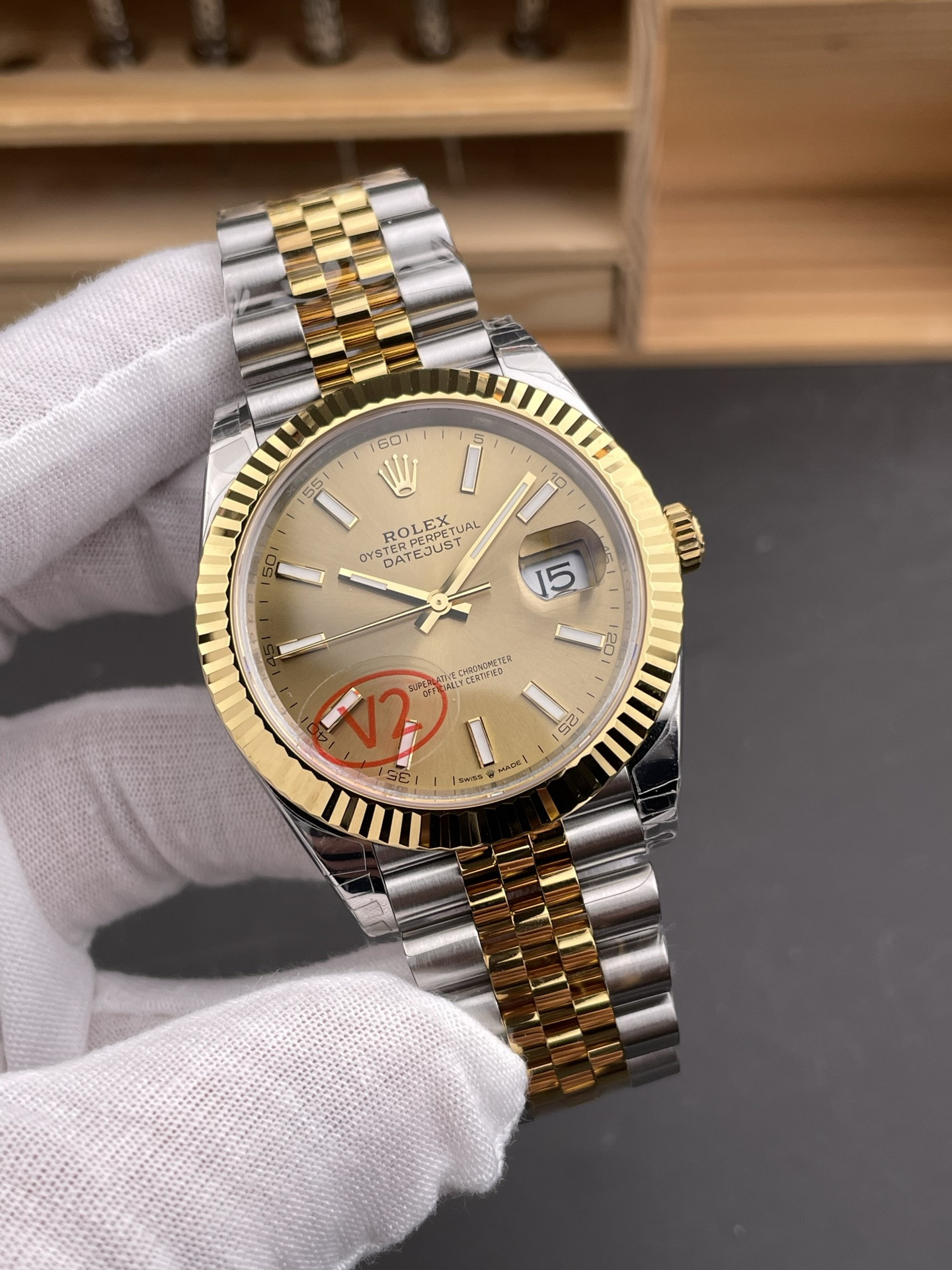 Two-tone Champagne Dial Datejust V2 Version
