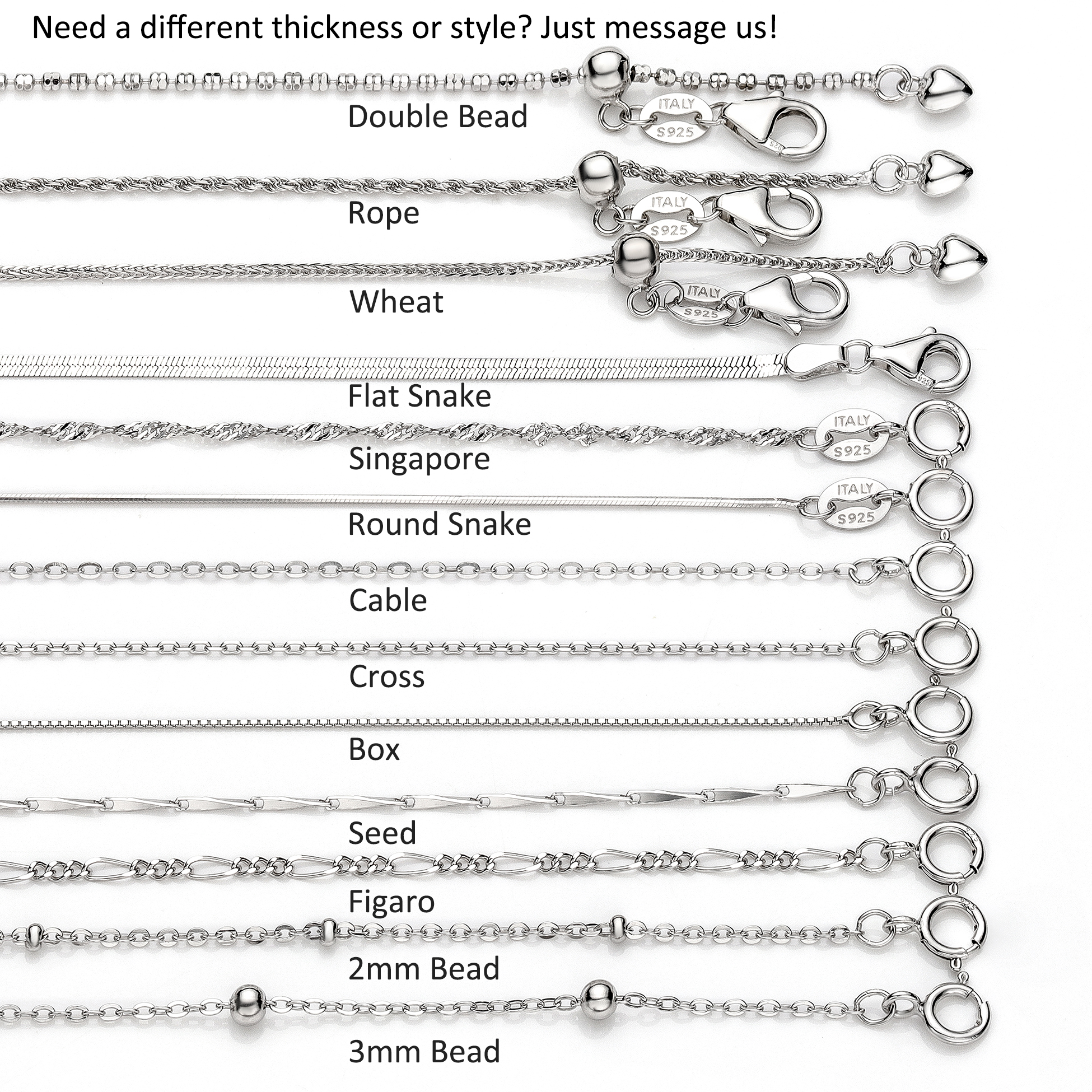 Custom 925 Sterling Silver Thin Chain Italy Link Adjustable Box Cross Singapore Gold Plated Necklace Fine Jewelry Wholesale