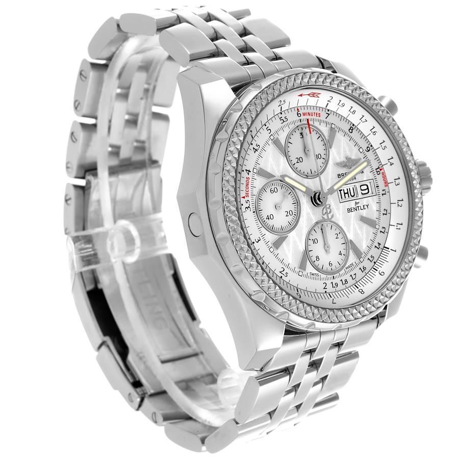 Breitling Bentley Motors GT White Dial Chronograph Steel Mens Watch A13362