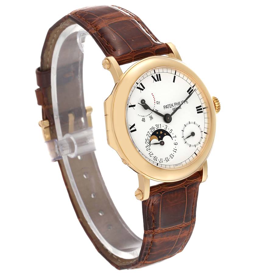Patek Philippe Complications Power Reserve Moonphase Yellow Gold Mens Watch 5054