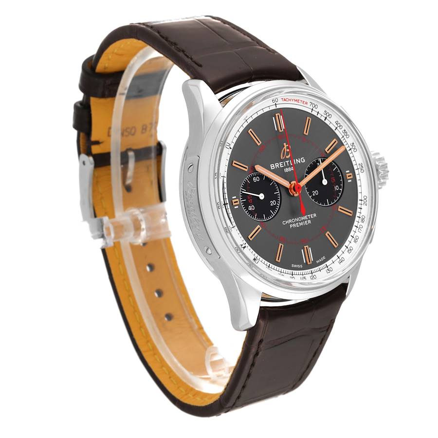Breitling Premier B01 Chronograph Grey Dial Steel Mens Watch AB0118