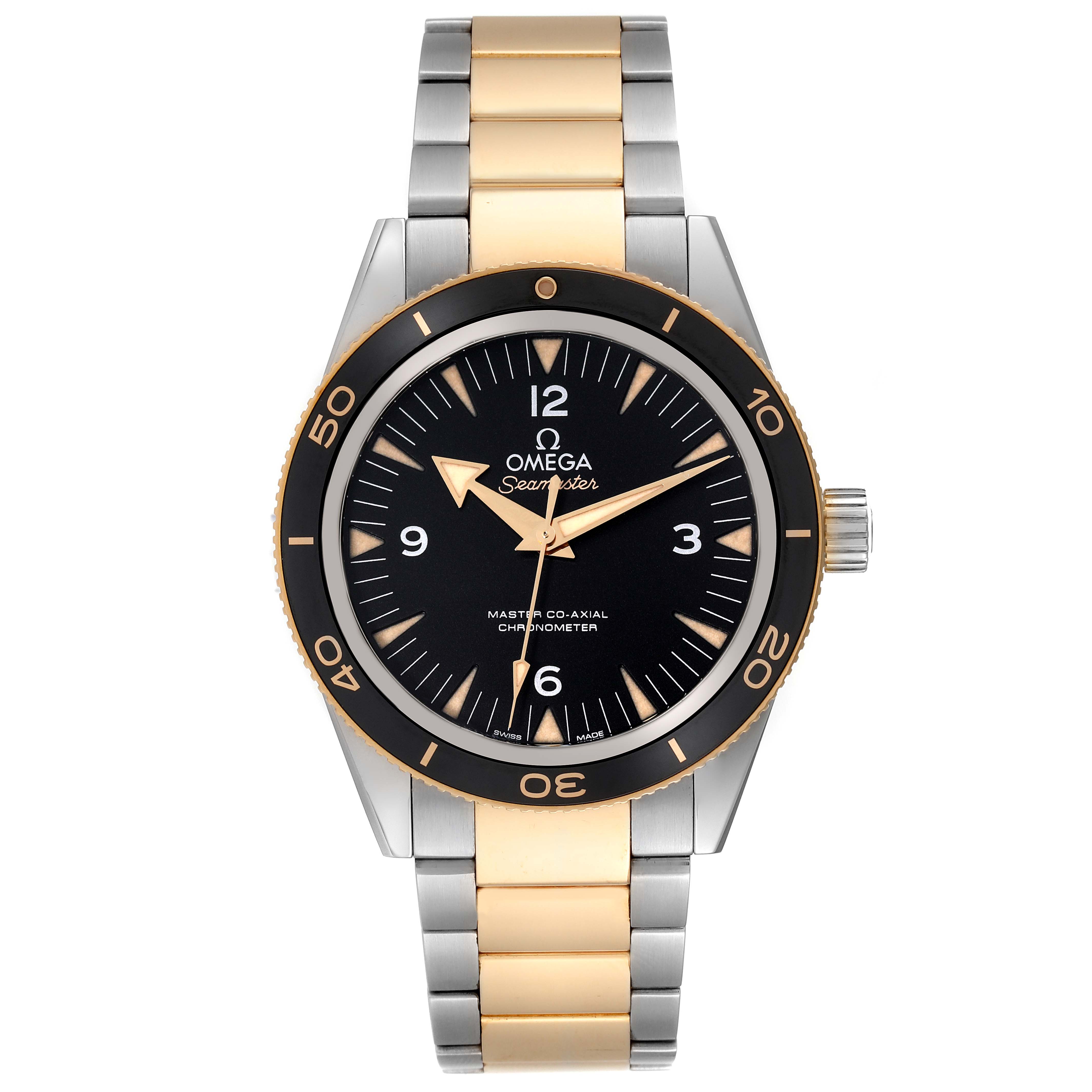 Omega Seamaster 300 Steel Yellow Gold Mens Watch 41.0 MM 233.20.41.21.01.002 Card