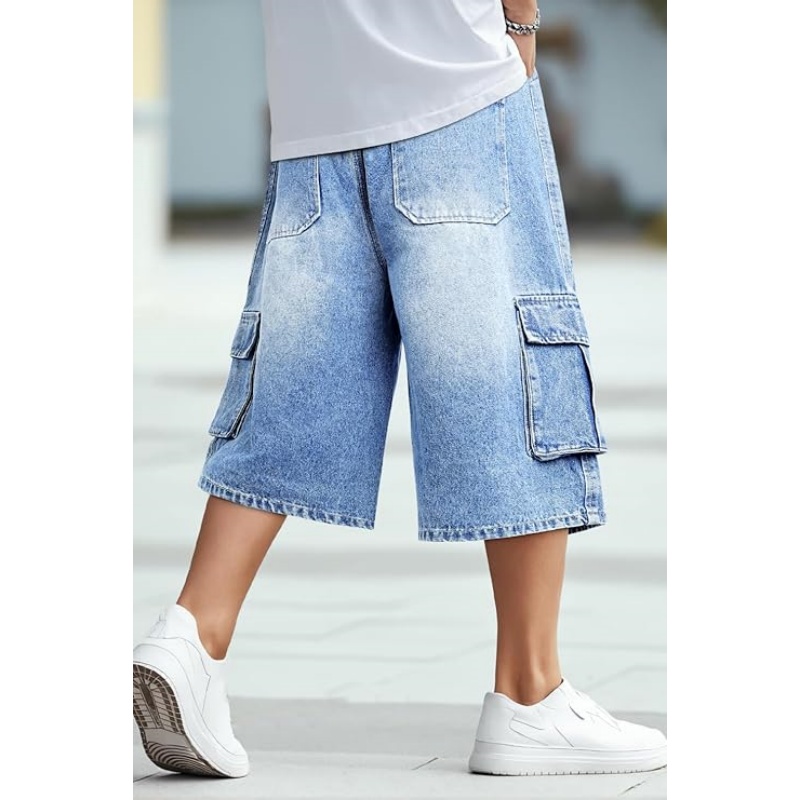 Mens Baggy Jean Shorts