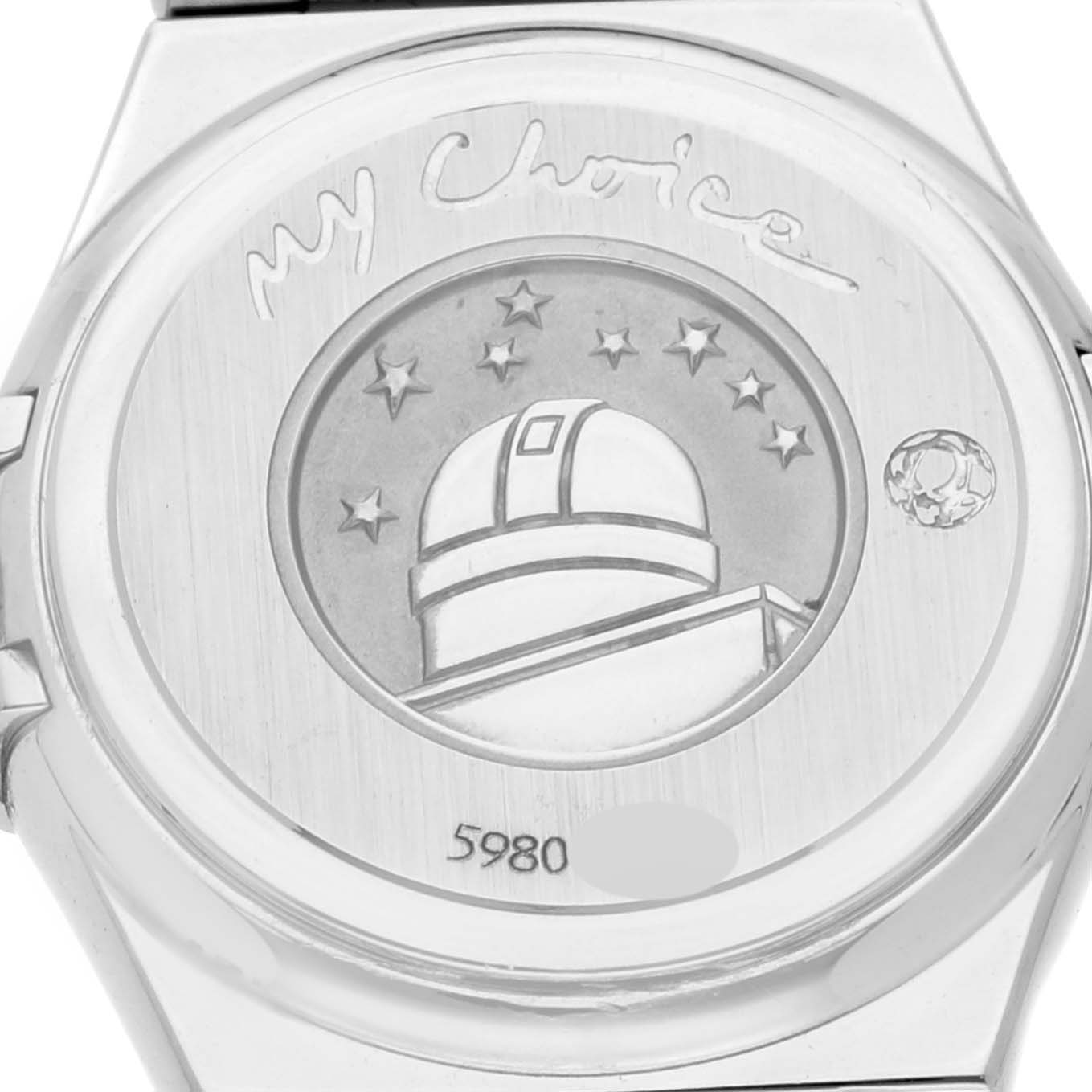 Omega Constellation Iris Steel Multi Stone Mother Of Pearl Dial Ladies Watch 22.5 MM 1465.79.00