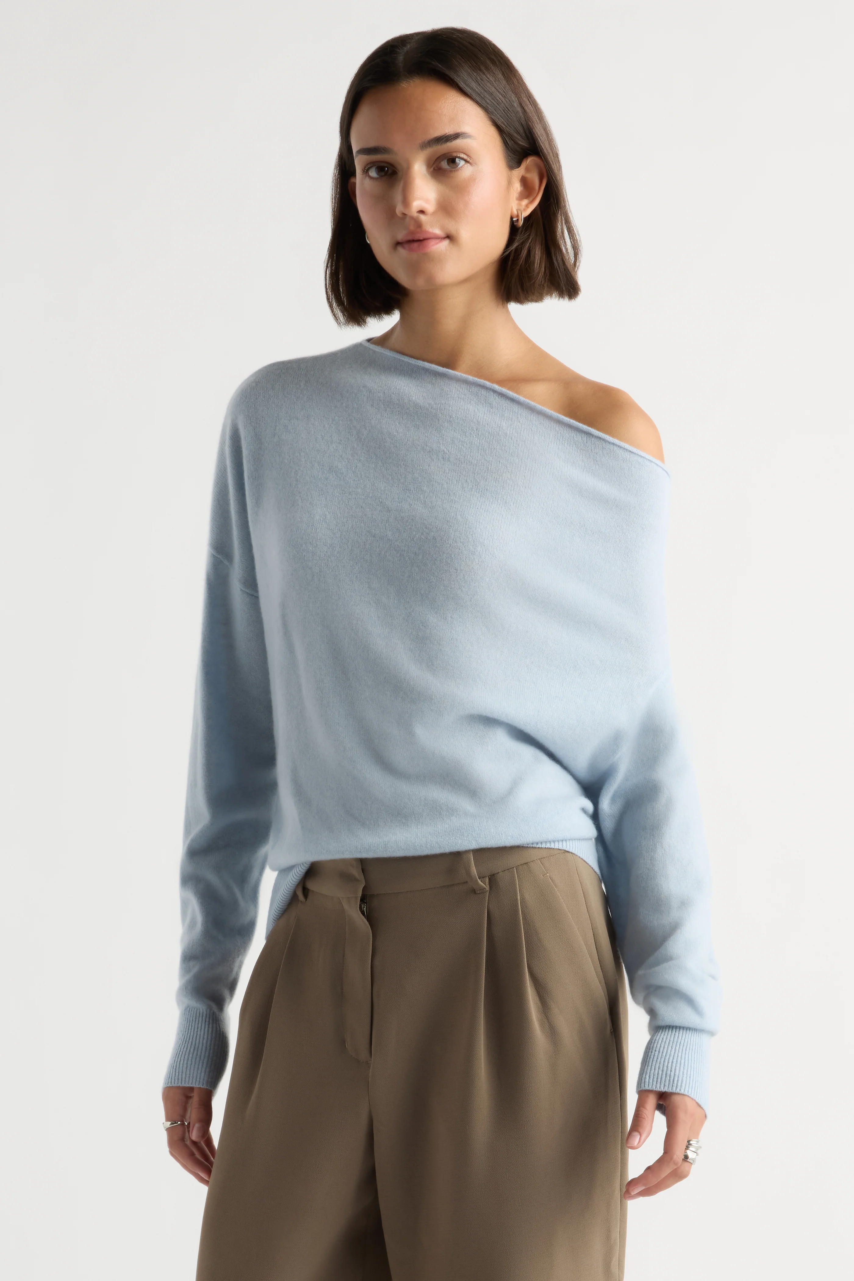 Lan Cashmere Off-Shoulder Sweater