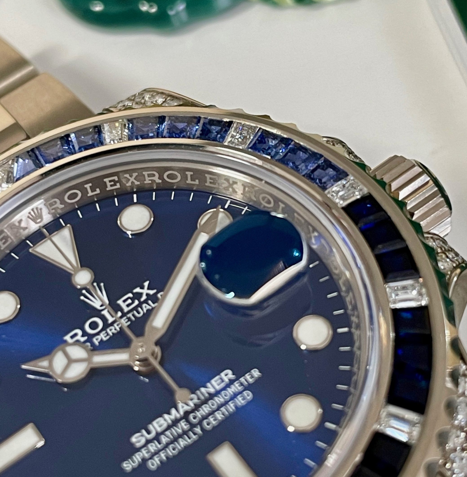 Big Promotion - Rolex Submariner Date 116659 SABR 18K White Gold Diamonds Sapphires Unworn