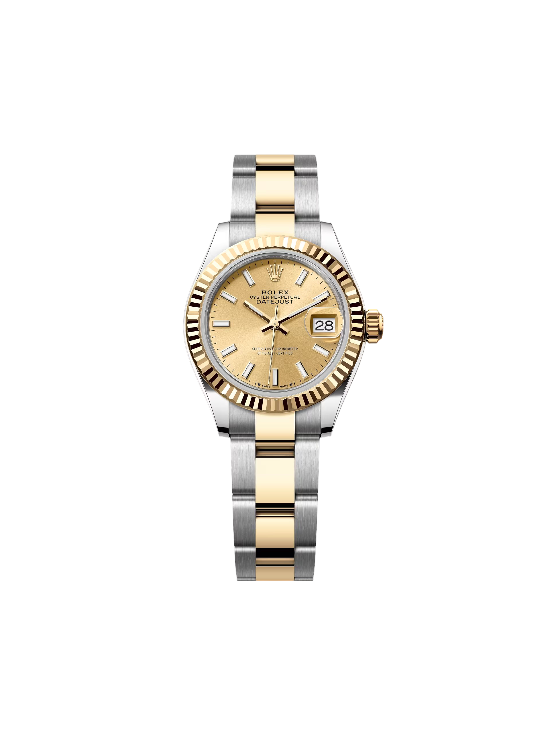 【Super Clone】RLX Lady-Datejust 28mm 279173 Champagne Index Dial Oyster Bracelet