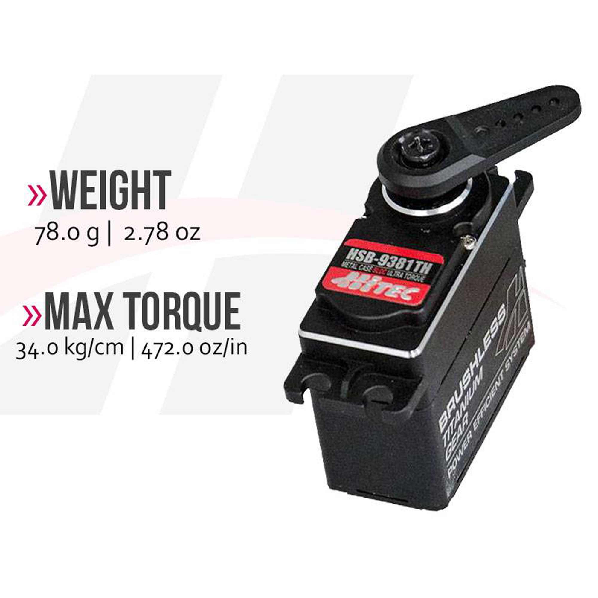 HSB-9381TH Standard Digital Ultra Torque Brushless Titanium Gear Servo