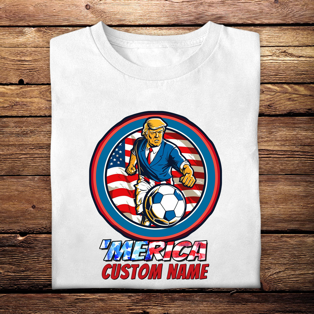 4th Of July Soccer Shirt - Merica - 4th Of July Party Gifts For Soccer Lover - Custom Name