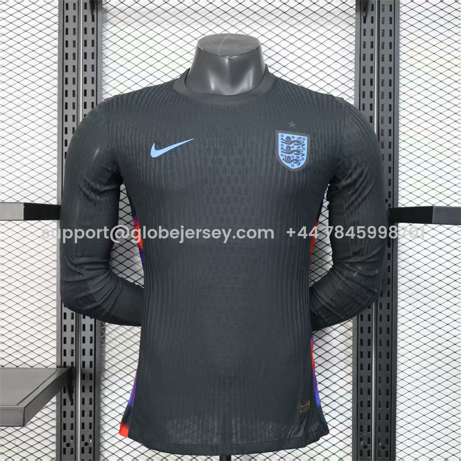 England 2025 Women's Team Away Jersey - Men's Long Sleeves Player Version