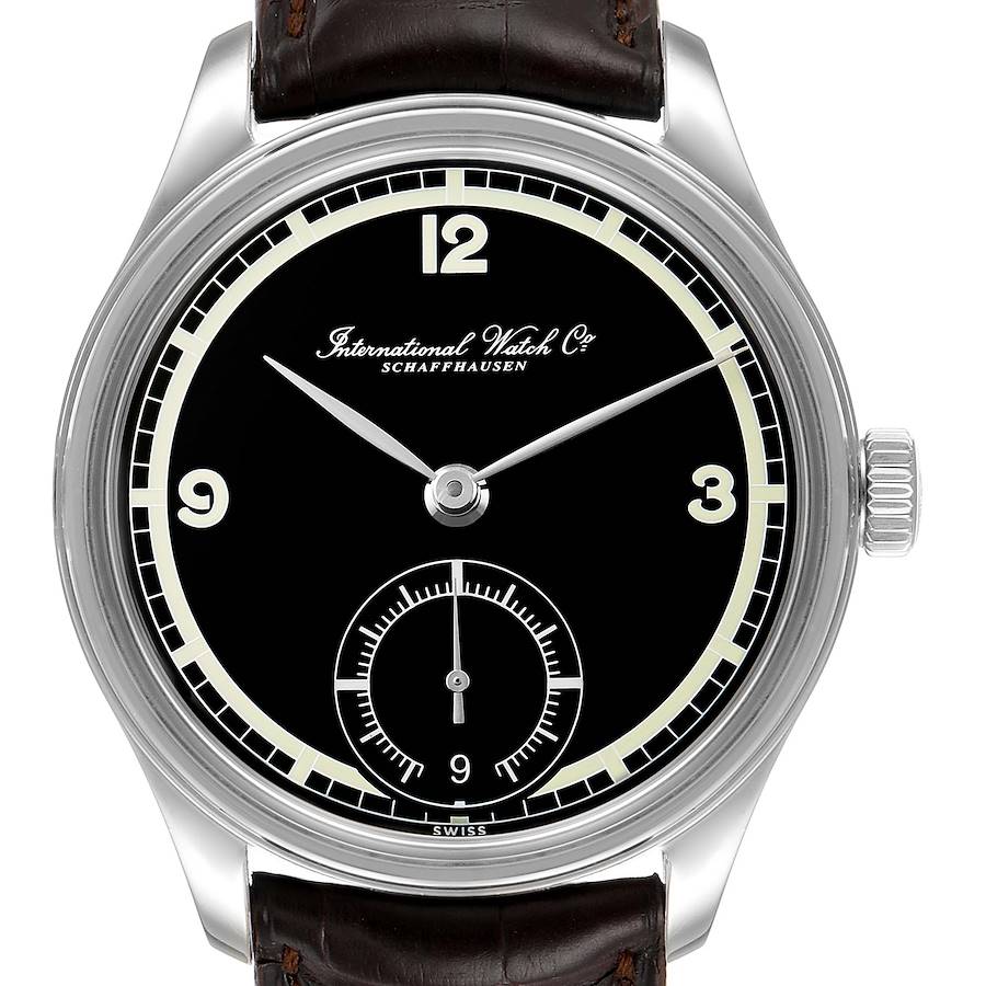 IWC Portuguese Black Dial Manual Wind Steel Mens Watch IW510205