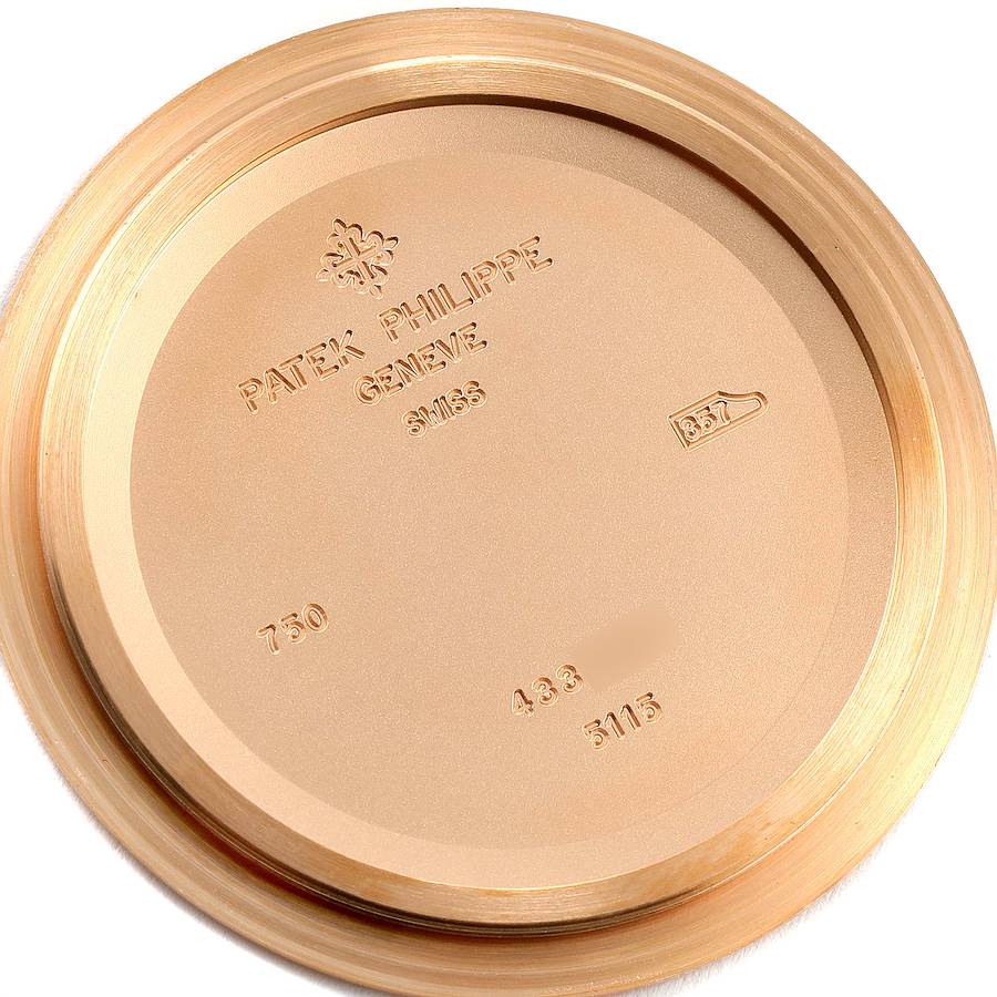 Patek Philippe Calatrava 18k Rose Gold White Dial Mens Watch 5115 Papers