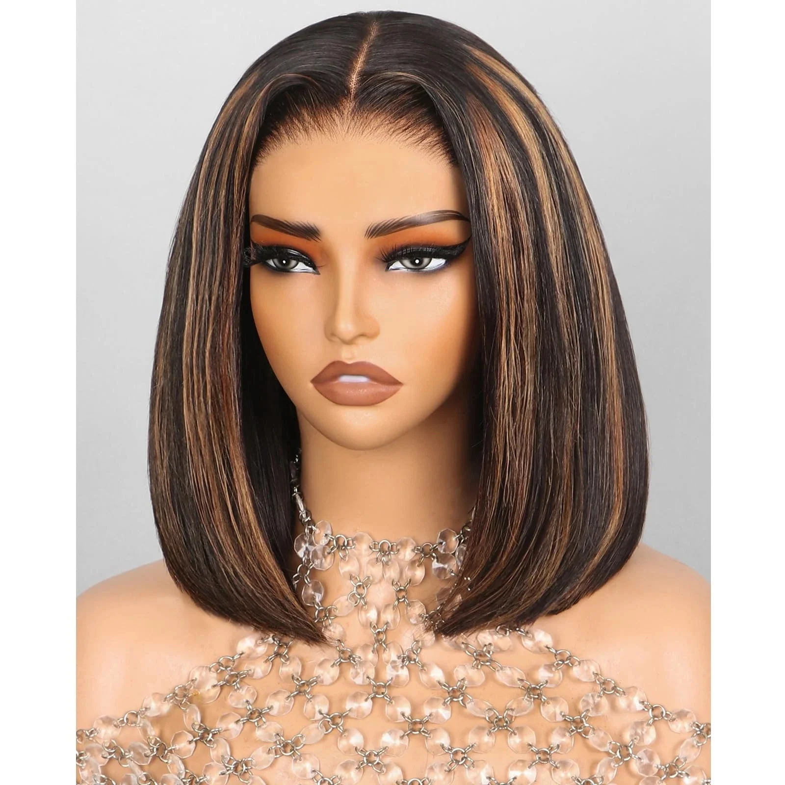 Megalook $69 Final Deal Price 6x5 Glueless Pre-Cut Lace Balayage Highlight Straight/Curly Bob Wig