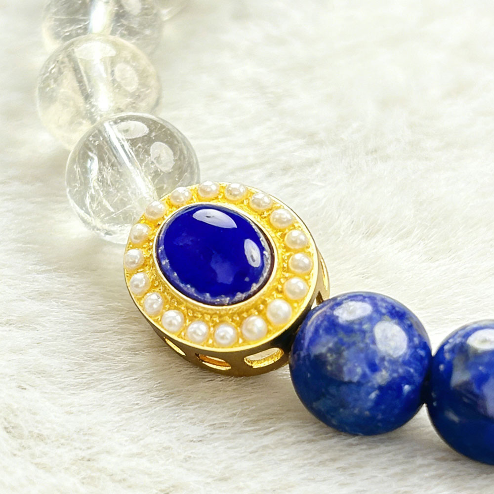 Clear Quartz & Lapis Lazuli Bracelet | Clarity, Protection & Spiritual Alignment