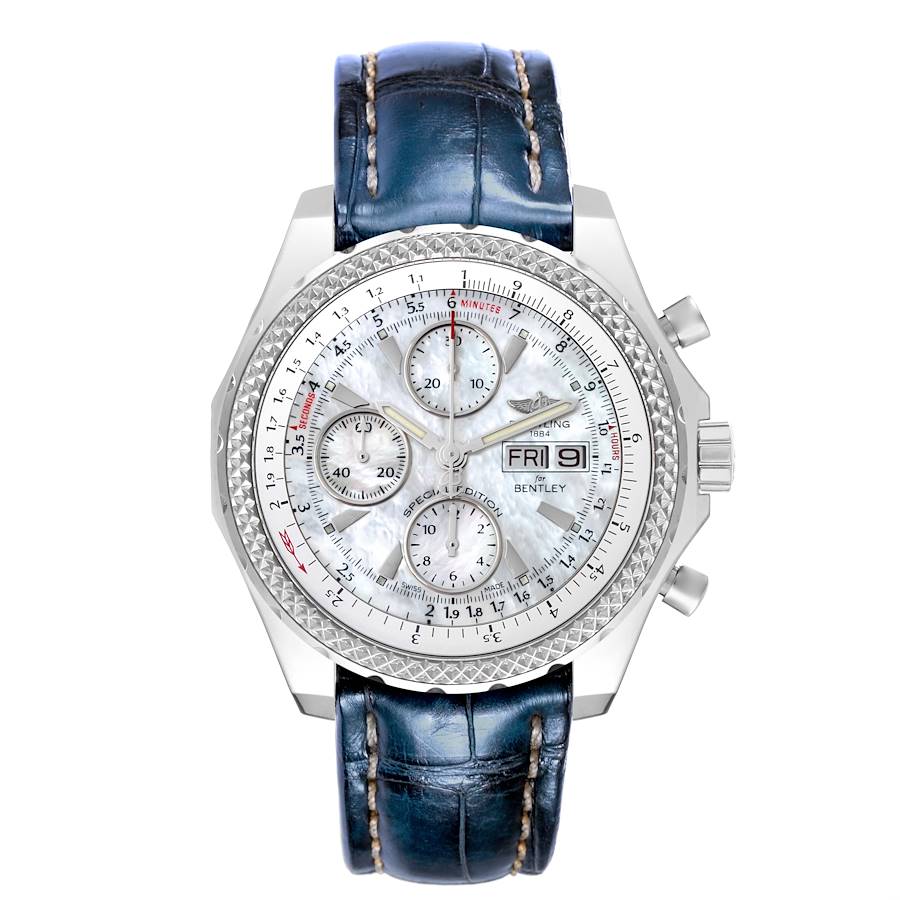 Breitling Bentley Motors GT Mother of Pearl Dial Steel Mens Watch A13362