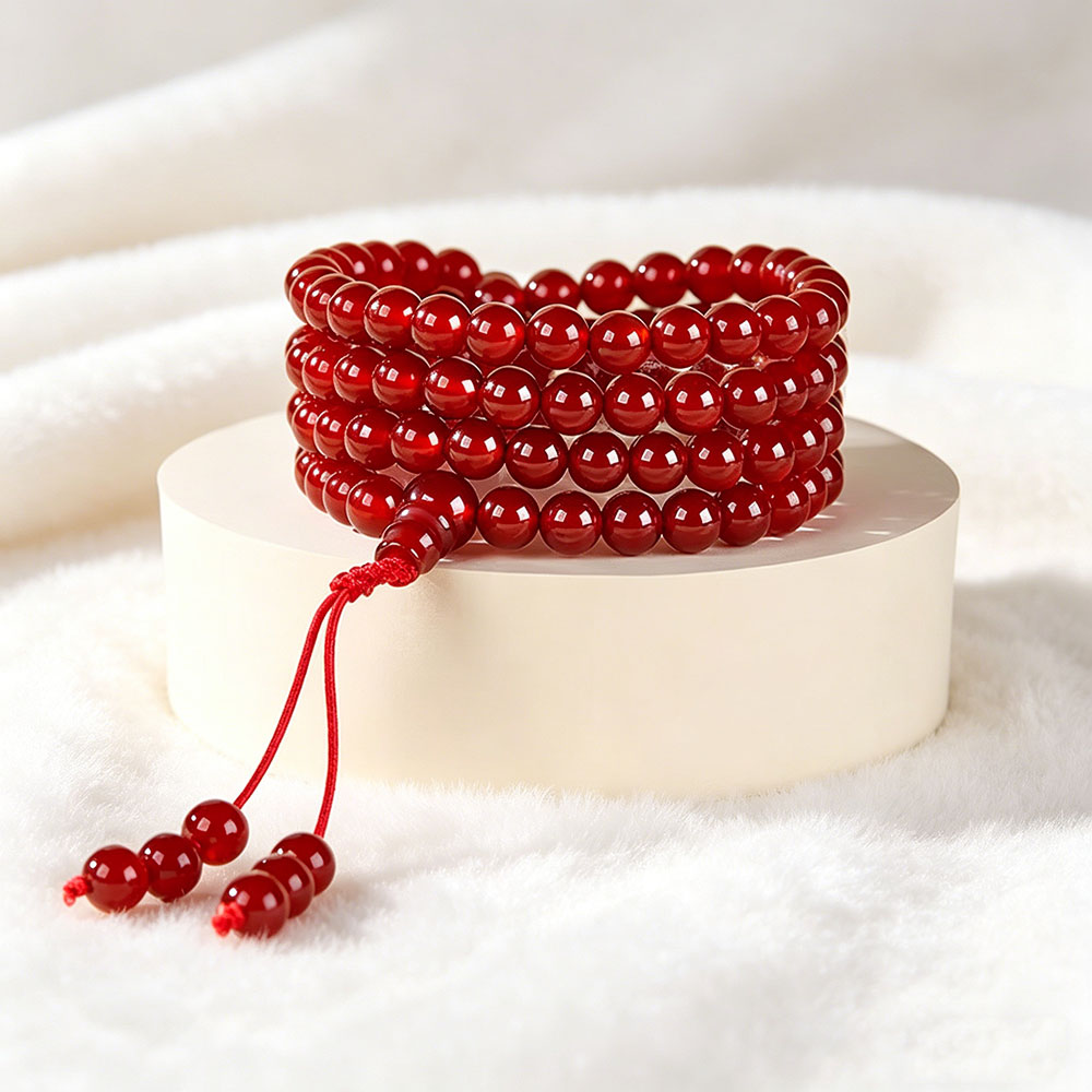 GemVibra Red Agate Talisman Bracelet – Grounding Vitality & Protection