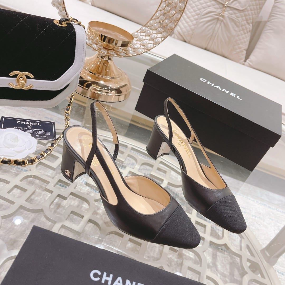Chanel Slingbacks Grosgrain Black G31318 Y50006 94305