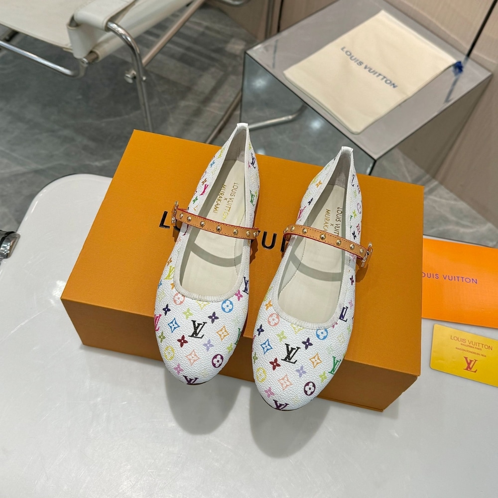 Louis Vuitton X Takashi Murakami Romy Flat Ballerina White 1agvfm