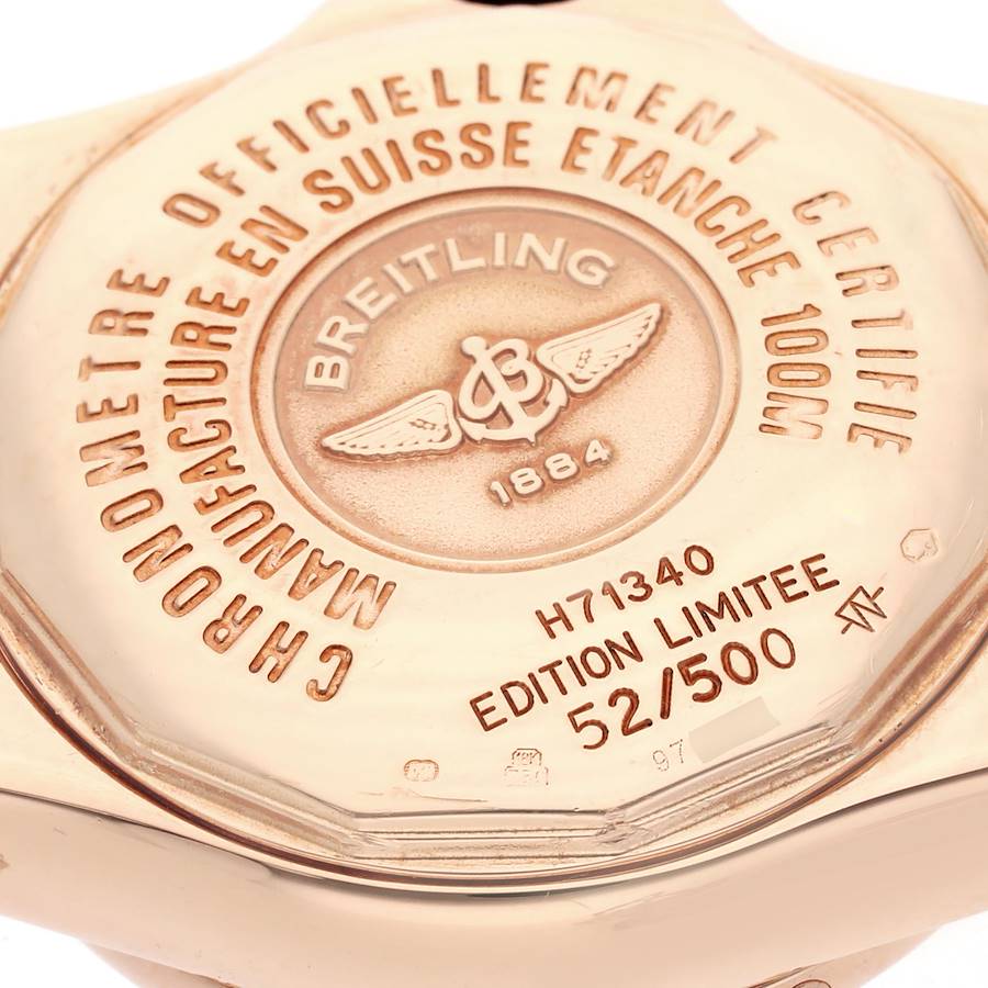 Breitling Starliner Yellow Gold Mother of Pearl Diamond Ladies Watch H71340