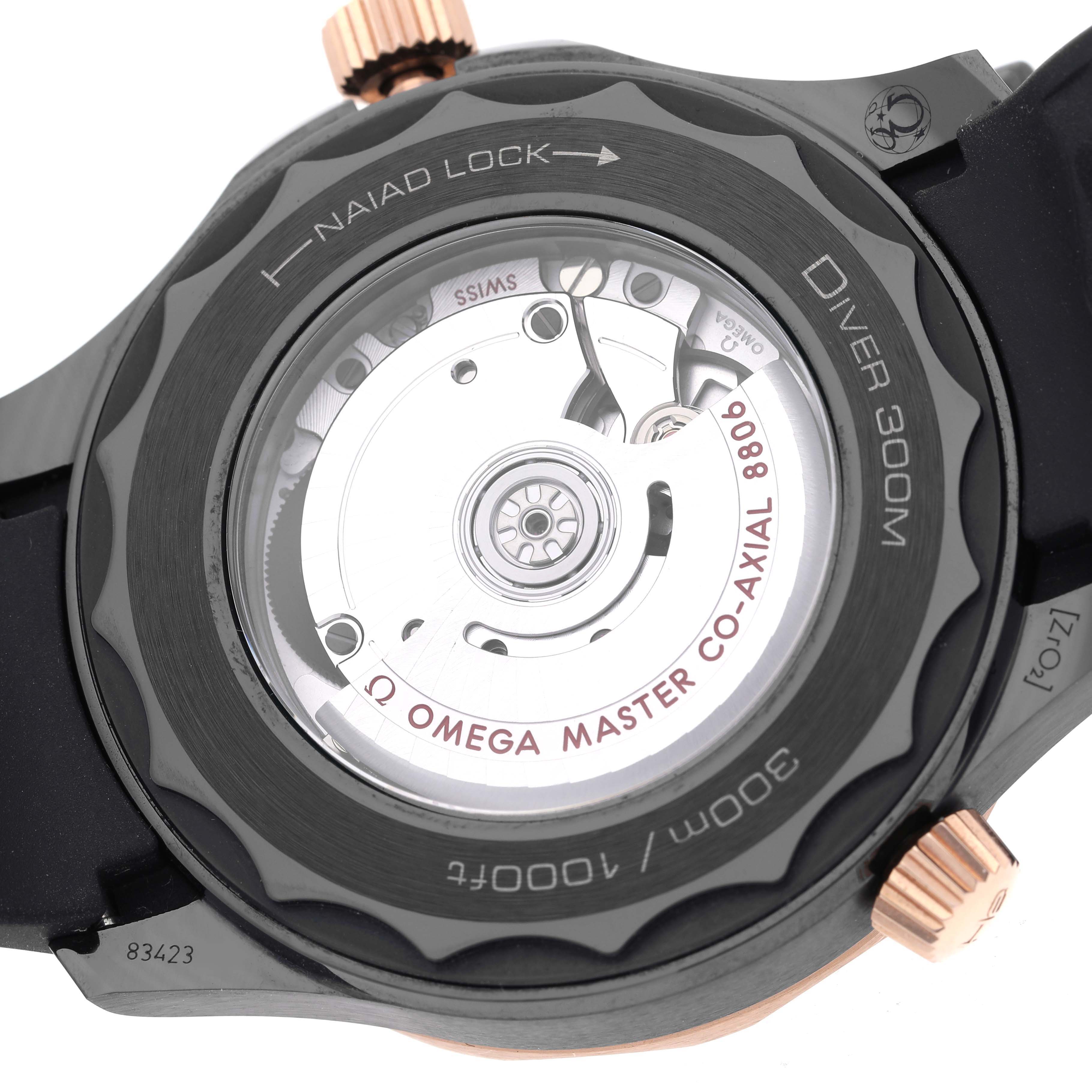 Omega Seamaster Black Ceramic Rose Gold Mens Watch 43.5 MM 210.62.44.20.01.001