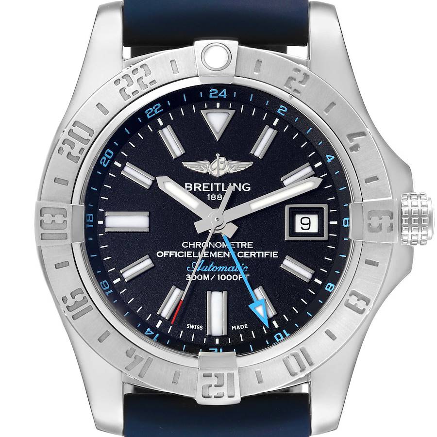 Breitling Aeromarine Avenger II GMT Black Dial Steel Mens Watch A32390