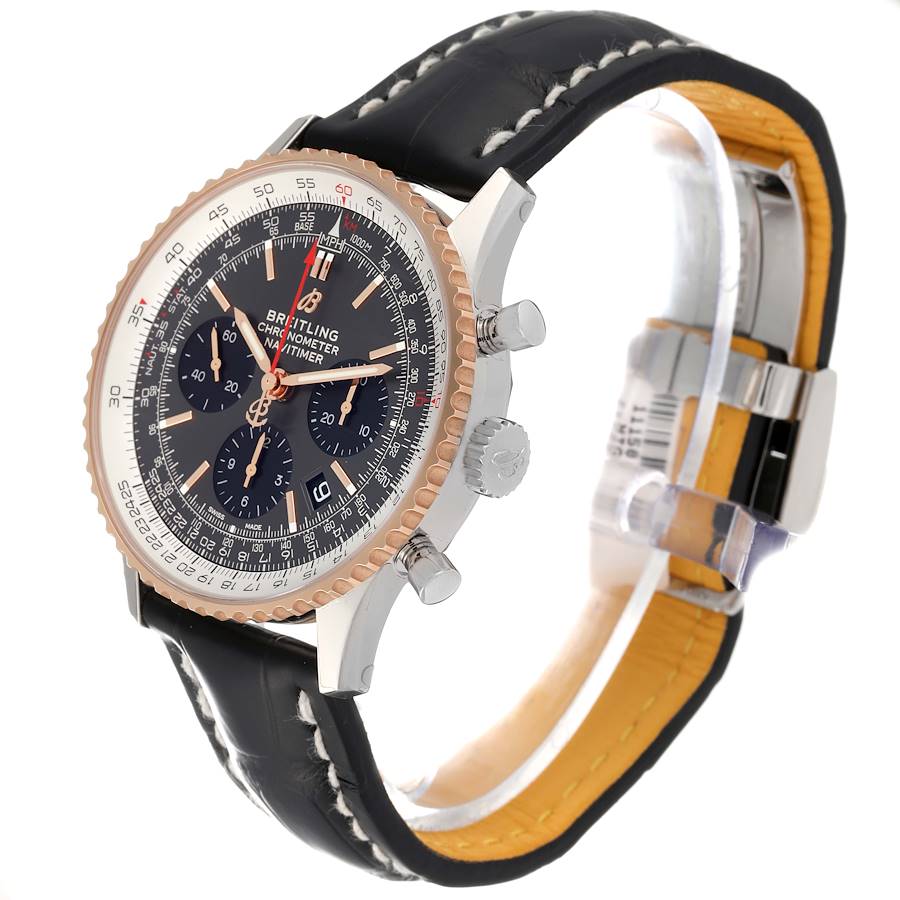 Breitling Navitimer 01 Grey Dial Steel Rose Gold Mens Watch UB0121
