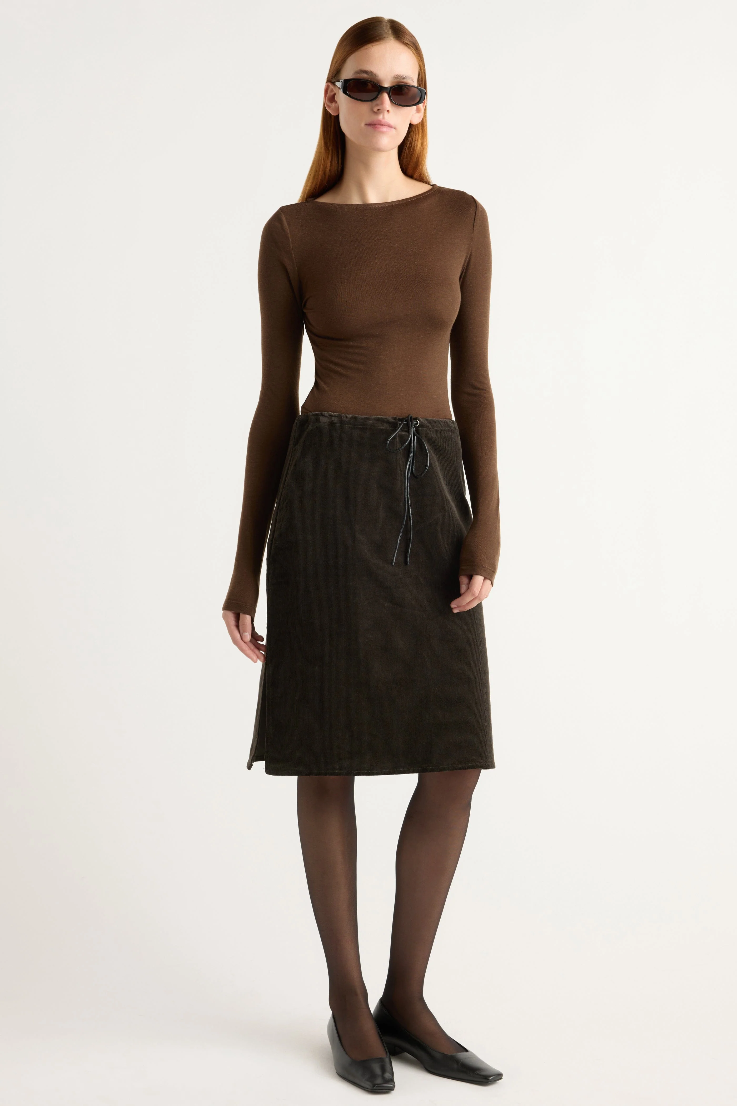 Bellamy Corduroy Tie-Waist Skirt