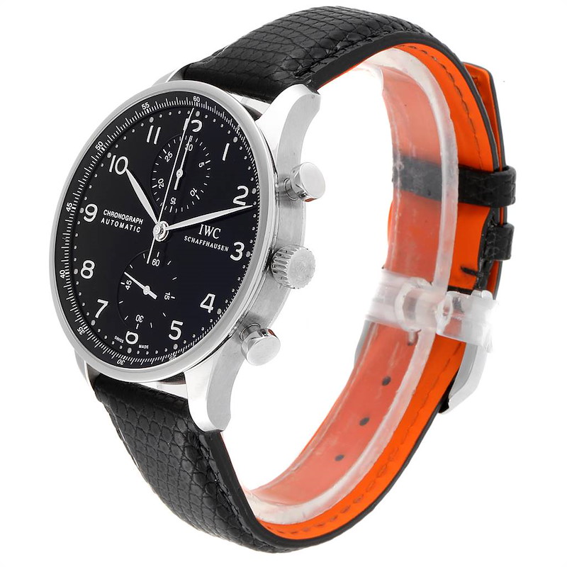 IWC Portuguese Chrono Black Dial Automatic Steel Mens Watch IW371438