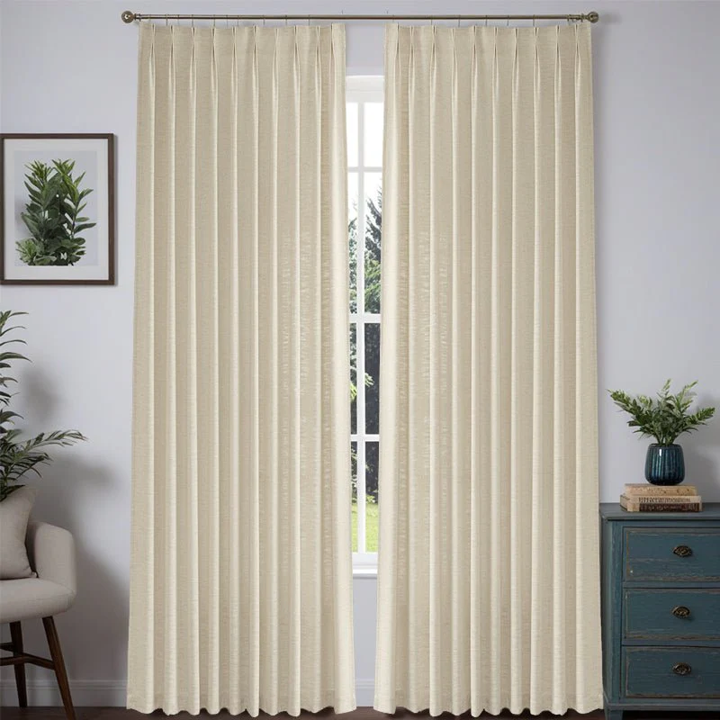 Custom Heavyweight Linen Drape Pleated - 36 Colors