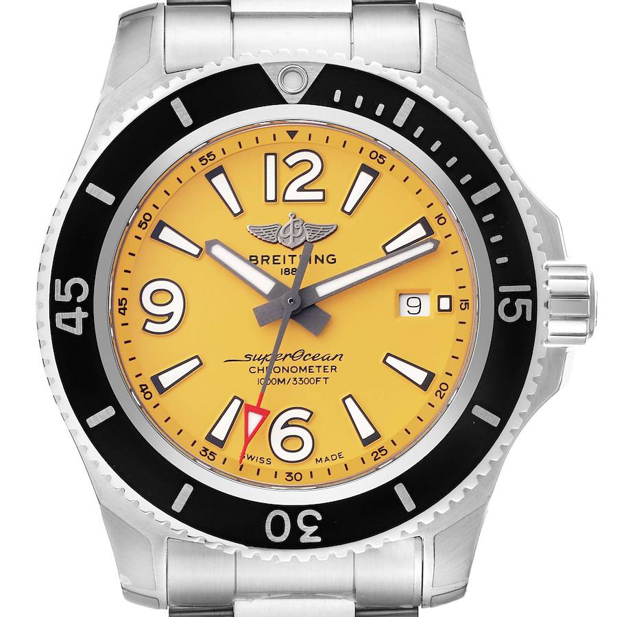 Breitling Superocean II Yellow Dial Steel Mens Watch A17367