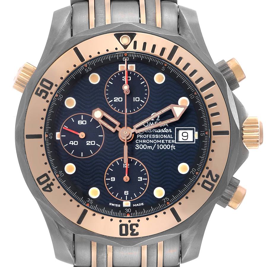Omega Seamaster 41mm Titanium Rose Gold Mens Watch 2296.80.00