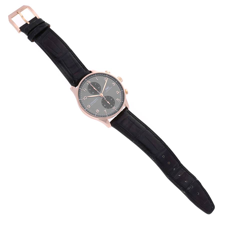 IWC Portugieser Chronograph Rose Gold Slate Dial Mens Watch IW371610