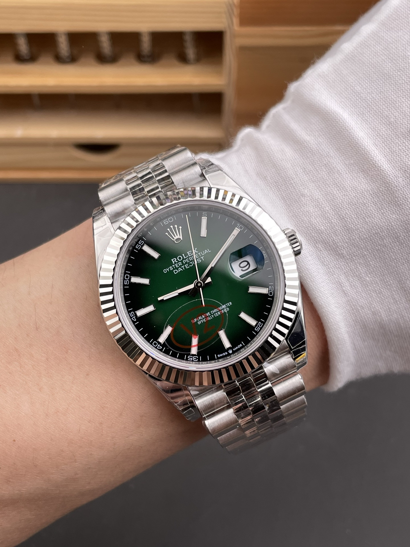 Smoky Green Datejust Enamel Gradient Green Dial