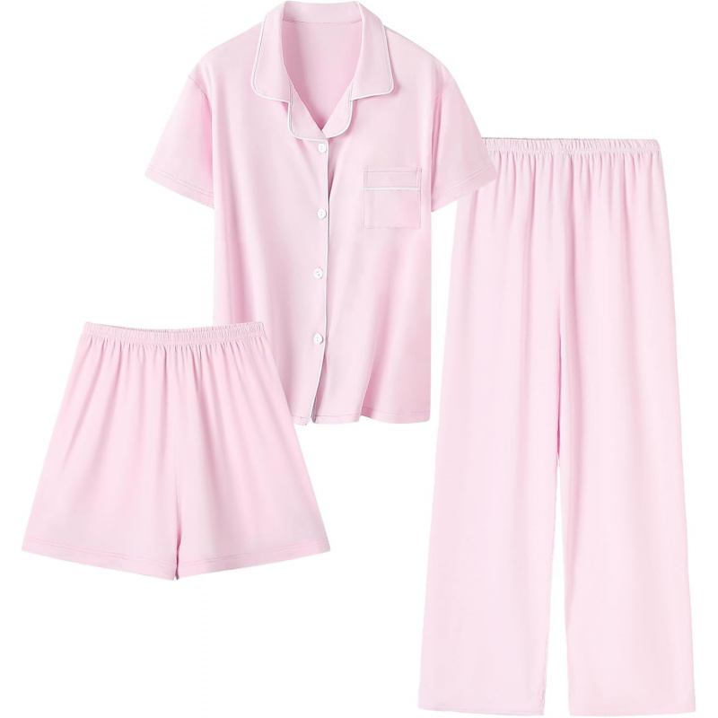 Girls Lyocell 3 Piece Pajamas Set