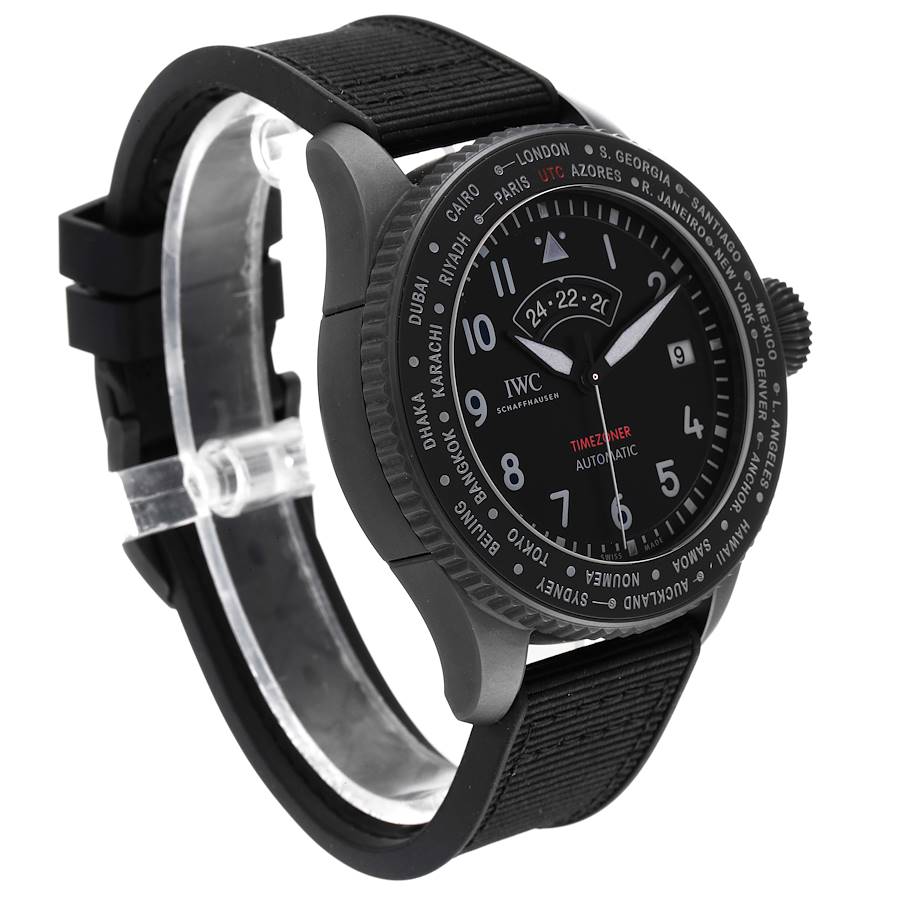 IWC Pilots Timezoner Top Gun Ceratanium Mens Watch IW395505