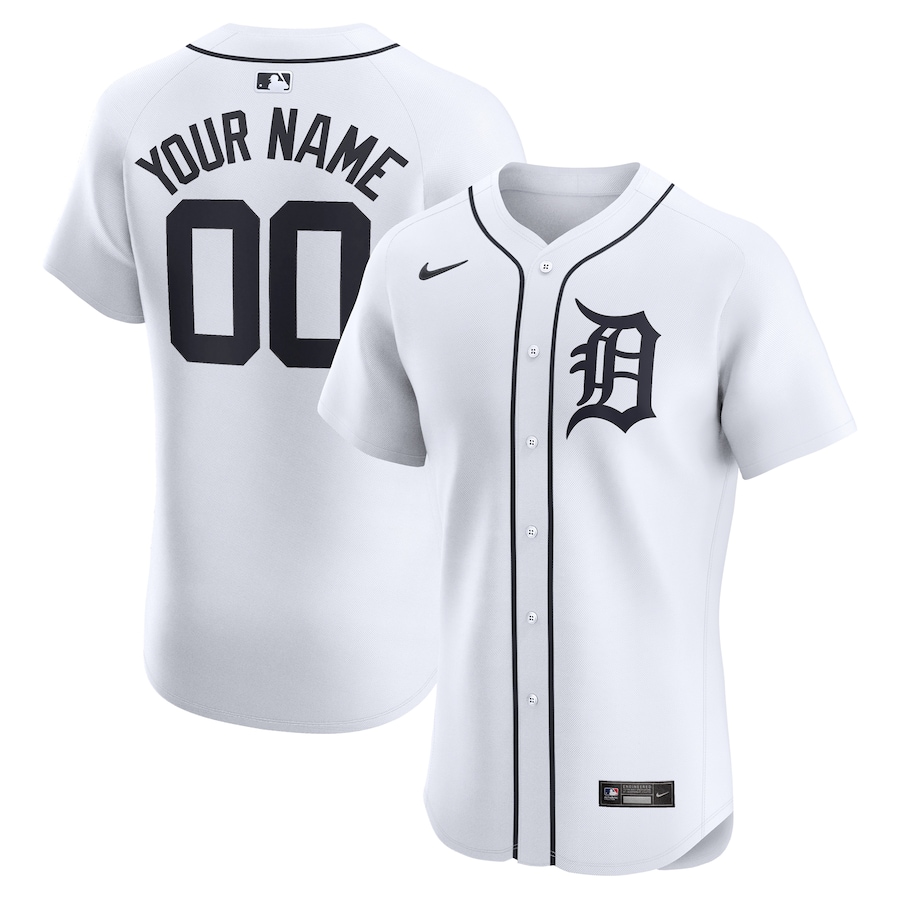 Detroit Tigers Home Elite Custom Jersey White