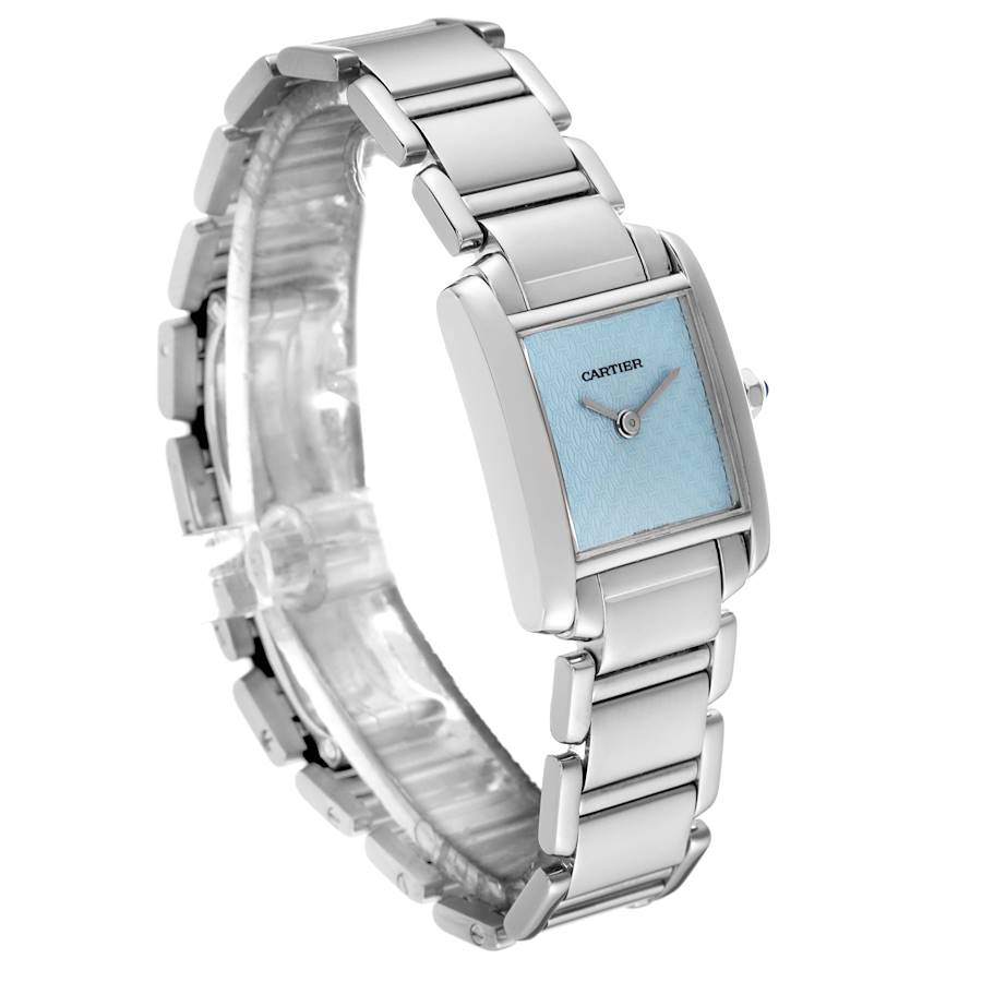 Cartier Tank Francaise Blue Dial White Gold Quartz Ladies Watch W50012S3