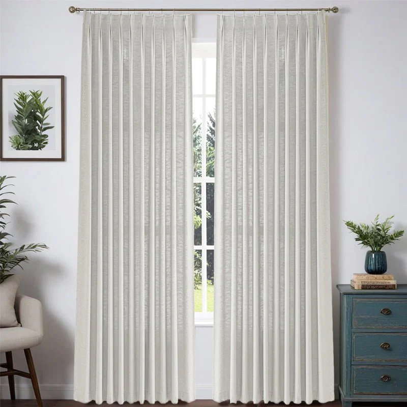 Custom Heavyweight Linen Drape Pleated