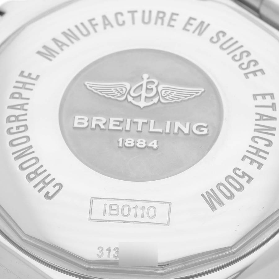 Breitling Chronomat Black Dial Steel Rose Gold Mens Watch IB0110